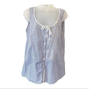 J. Crew Blue Stripe Tank Top Size 6